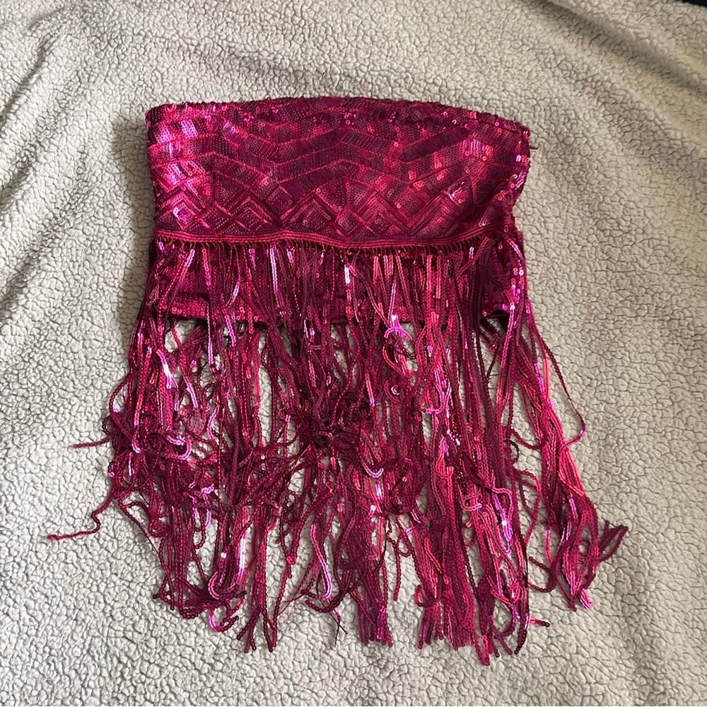 Anthropologie Sequin Fringe Top